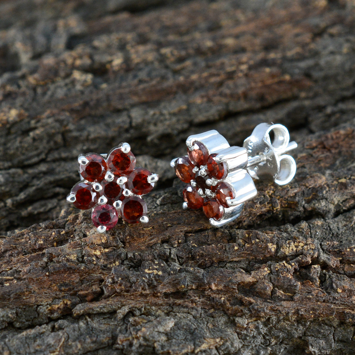 Garnet-Egyptian-Valentina-multiple-Stud-Red-925-Sterling-Silver-Earring