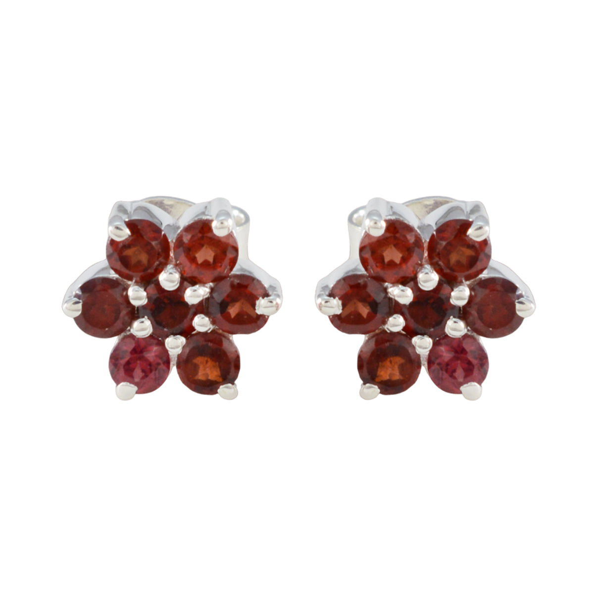 Garnet-Egyptian-Valentina-multiple-Stud-Red-925-Sterling-Silver-Earring メイン画像