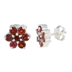 Garnet-Egyptian-Valentina-multiple-Stud-Red-925-Sterling-Silver-Earring