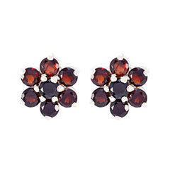 Garnet-Egyptian-Valentina-multiple-Stud-Red-925-Sterling-Silver-Earring