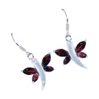 Garnet-French-Victoria-multiple-Dangle-Red-92.5-Silver-Earring