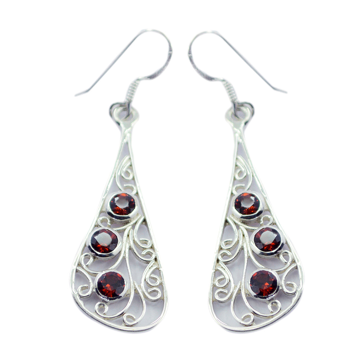 Garnet-Latin-American-Seo-yeon-multiple-Dangle-Red-925-Sterling-Silver-Earring Главное изображение товара