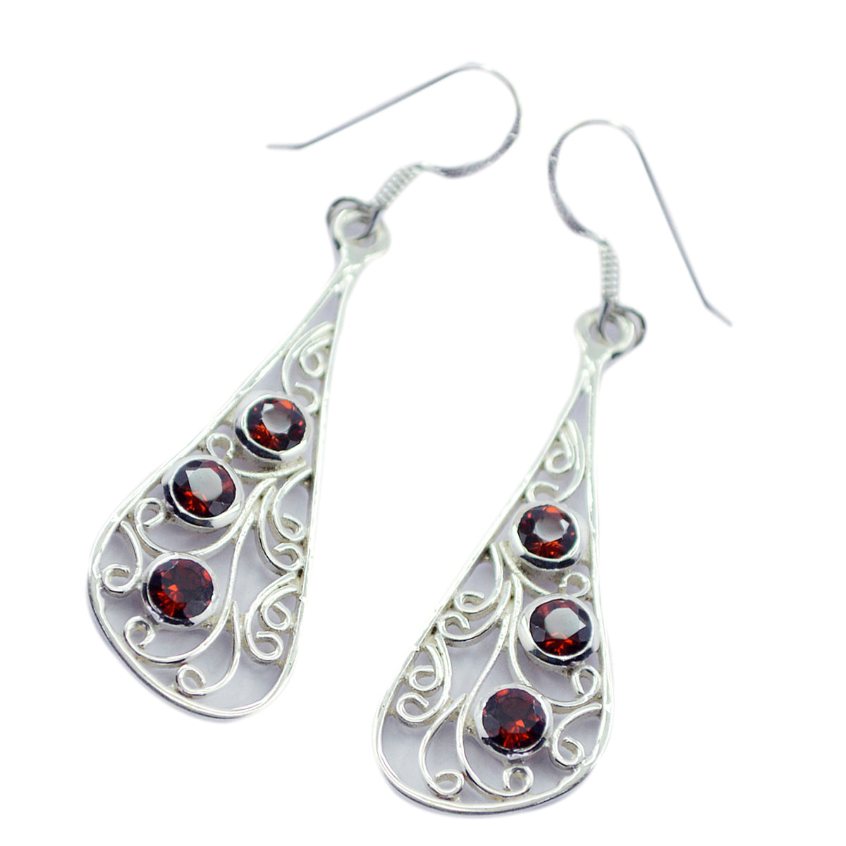 Garnet-Latin-American-Seo-yeon-multiple-Dangle-Red-925-Sterling-Silver-Earring