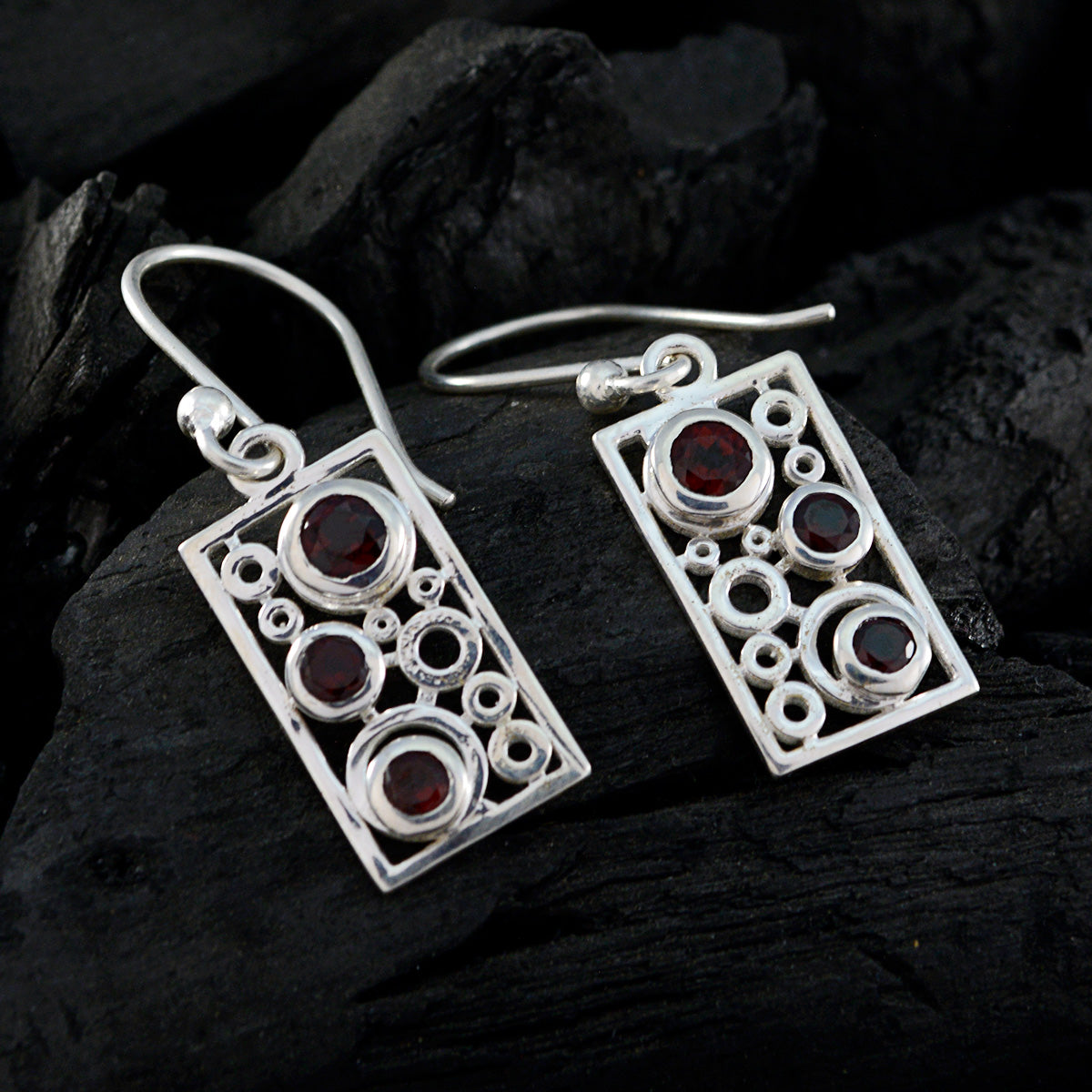 Garnet-Japanese-Abigail-multiple-Dangle-Red-Sterling-Silver-Earring