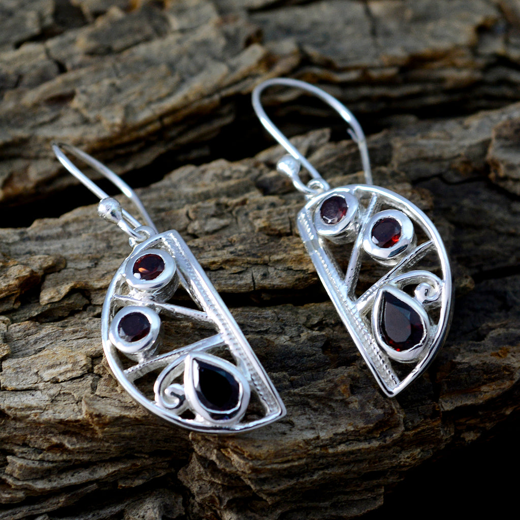 Garnet-Korean-Camila-multiple-Dangle-Red-925-Silver-Earring