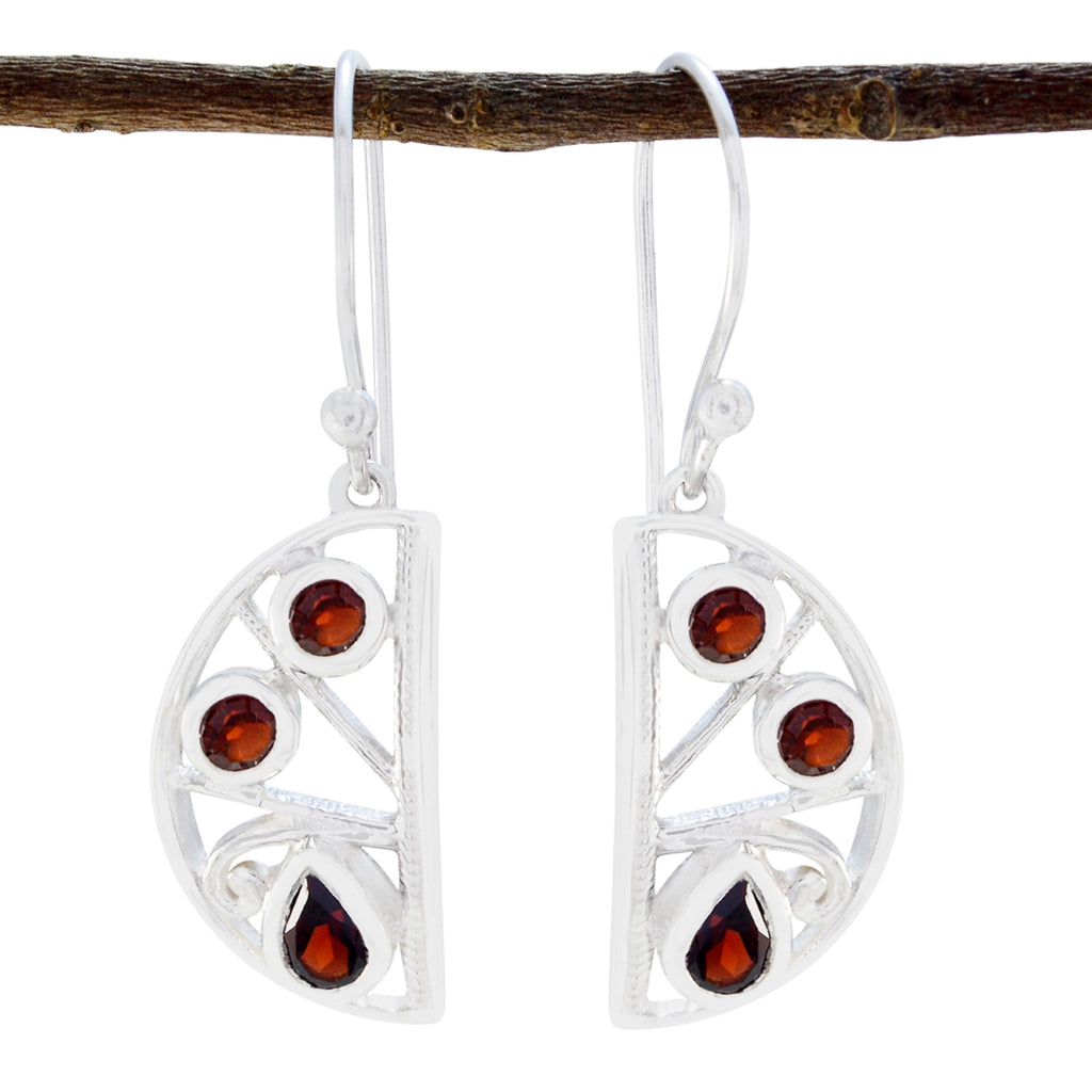 Garnet-Korean-Camila-multiple-Dangle-Red-925-Silver-Earring