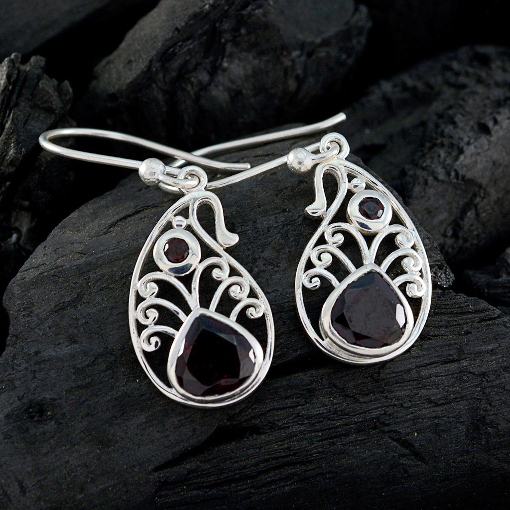 Garnet-Italian-Chloe-multiple-Dangle-Red-Sterling-Silver-Earring