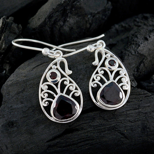 Garnet-Italian-Chloe-multiple-Dangle-Red-Sterling-Silver-Earring