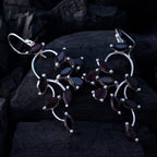 Garnet-Latin-American-Eliza-multiple-Dangle-Red-Sterling-Silver-Earring