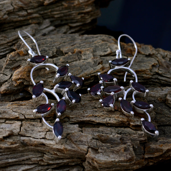 Garnet-Latin-American-Eliza-multiple-Dangle-Red-Sterling-Silver-Earring