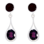 Garnet-Spanish-Harper-multiple-Stud-Red-Silver-Earring