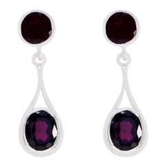 Garnet-Spanish-Harper-multiple-Stud-Red-Silver-Earring