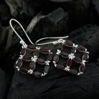 Garnet-Middle-Eastern-Elena-multiple-Dangle-Red-Sterling-Silver-Earring