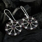 Garnet-Moroccan-Isabella-multiple-Dangle-Red-Silver-Earring