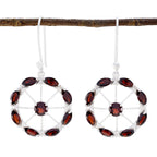 Garnet-Moroccan-Isabella-multiple-Dangle-Red-Silver-Earring
