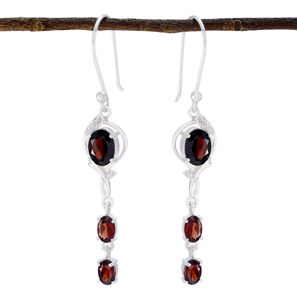Garnet-Korean-Ivy-multiple-Dangle-Red-925-Sterling-Silver-Earring