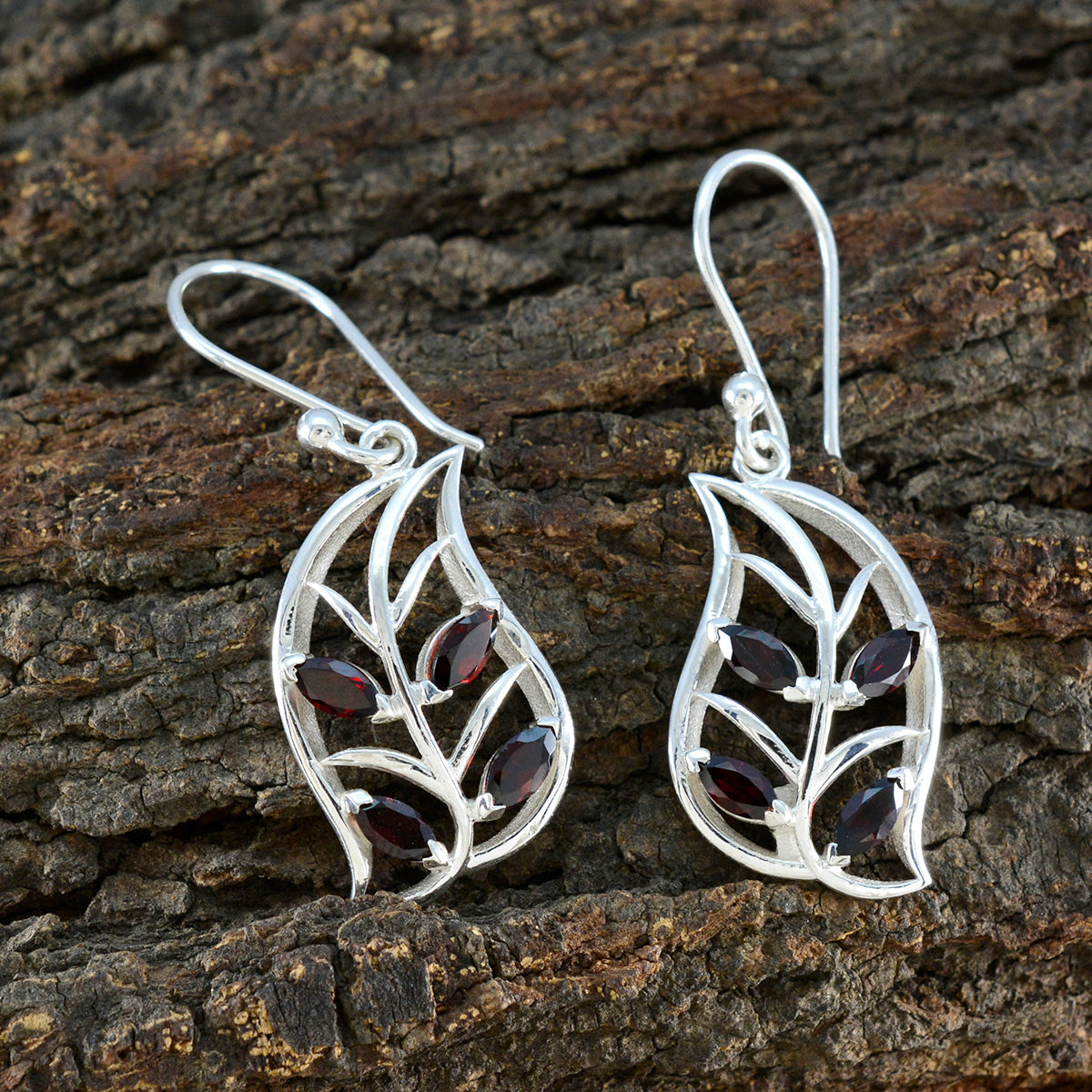 Garnet-Turkish-Juliaa-multiple-Dangle-Red-Sterling-Silver-Earring