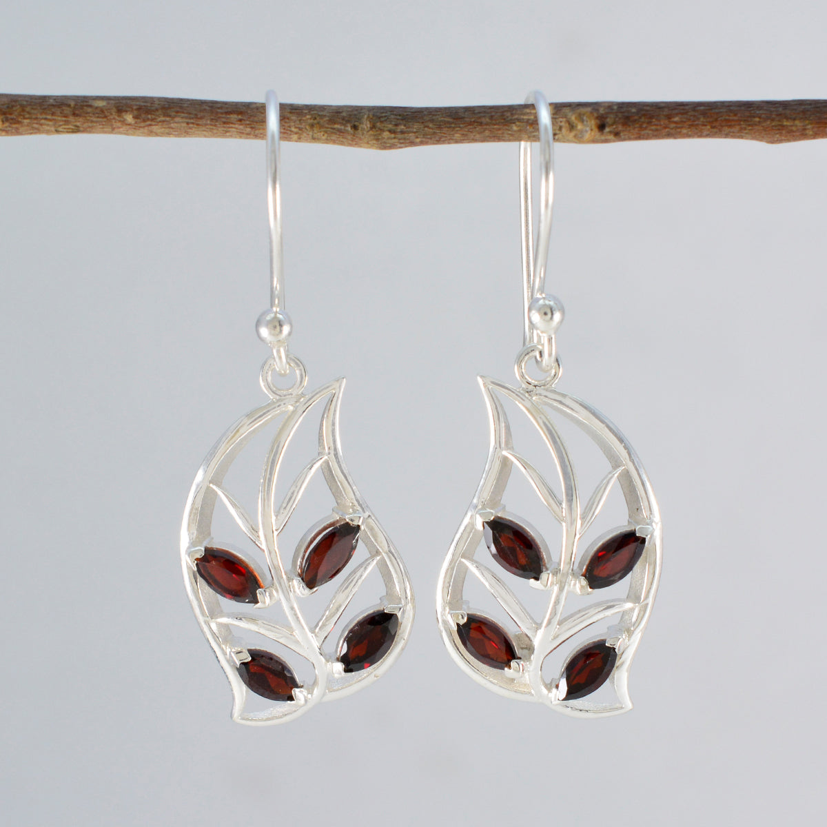 Garnet-Turkish-Juliaa-multiple-Dangle-Red-Sterling-Silver-Earring