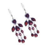 Garnet-Moroccan-Chloe-multiple-Dangle-Red-925-Silver-Earring