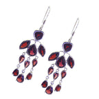 Garnet-Moroccan-Chloe-multiple-Dangle-Red-925-Silver-Earring