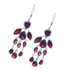 Garnet-Moroccan-Chloe-multiple-Dangle-Red-925-Silver-Earring