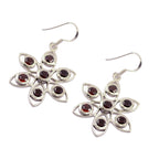 Garnet-American-Clara-multiple-Dangle-Red-Silver-Earring