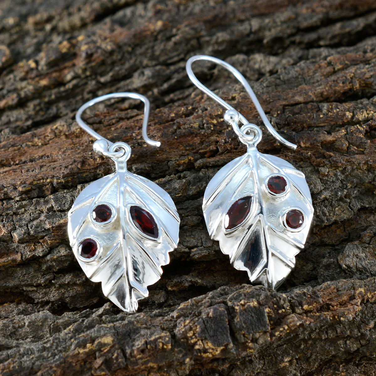 Garnet-Middle-Eastern-Ellie-multiple-Dangle-Red-92.5-Silver-Earring