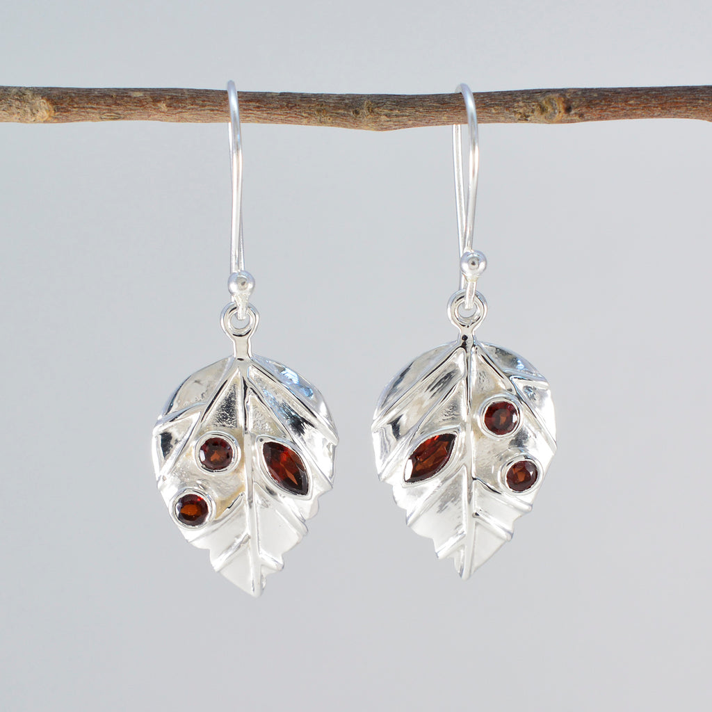 Garnet-Middle-Eastern-Ellie-multiple-Dangle-Red-92.5-Silver-Earring