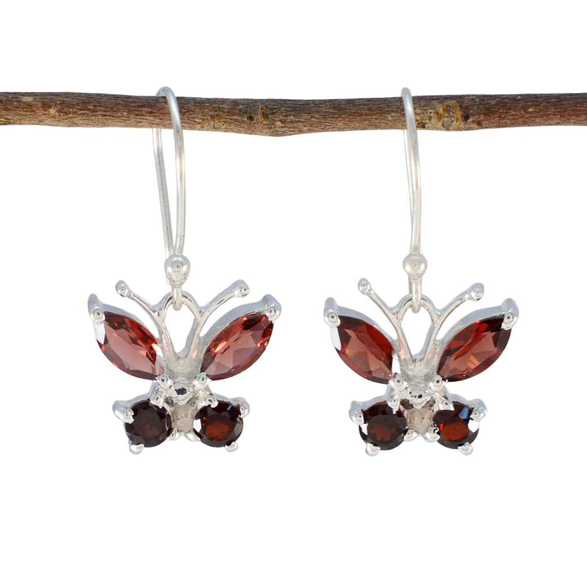 Garnet-French-Evelyn-multiple-Dangle-Red-925-Silver-Earring Главное изображение товара