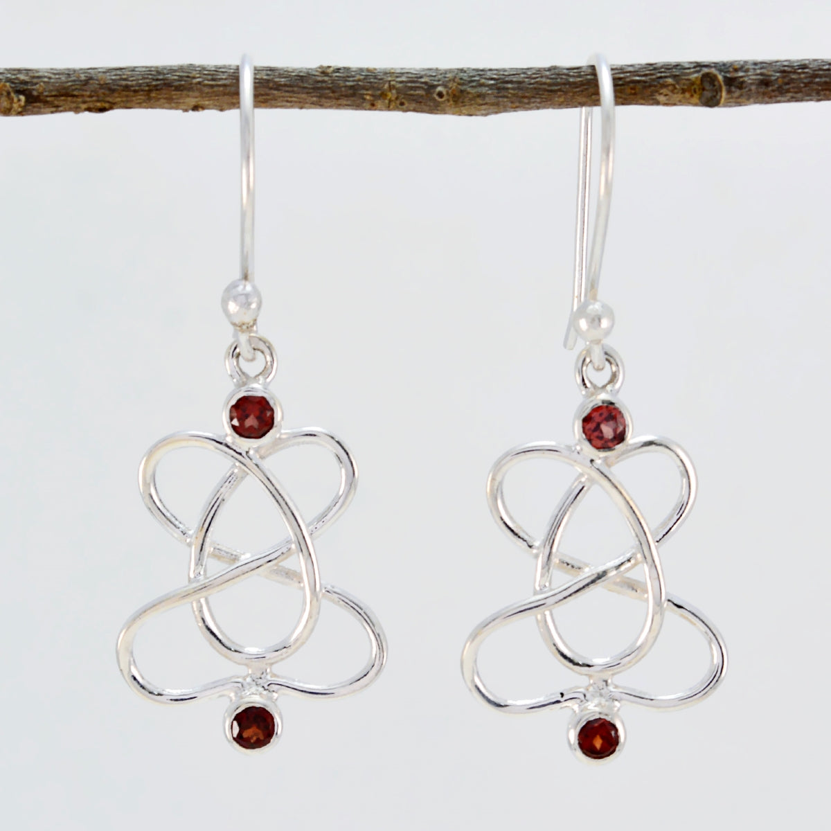 Garnet-German-Wen-multiple-Dangle-Red-Sterling-Silver-Earring