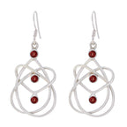 Garnet-Korean-Mathilde-multiple-Dangle-Red-925-Sterling-Silver-Earring
