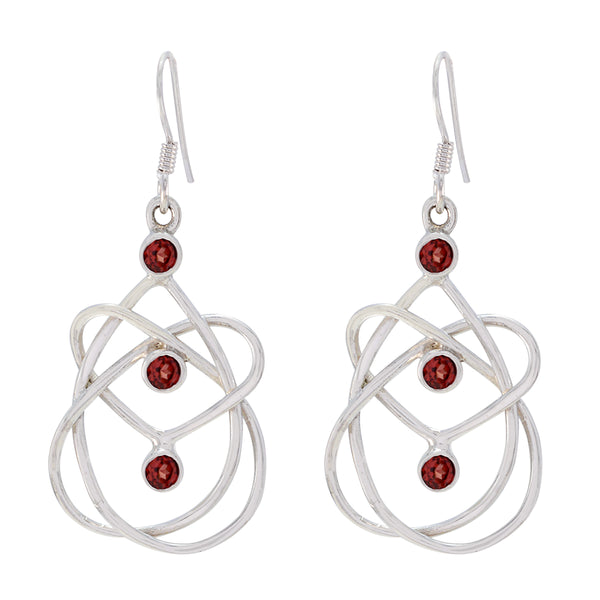 Garnet-Korean-Mathilde-multiple-Dangle-Red-925-Sterling-Silver-Earring