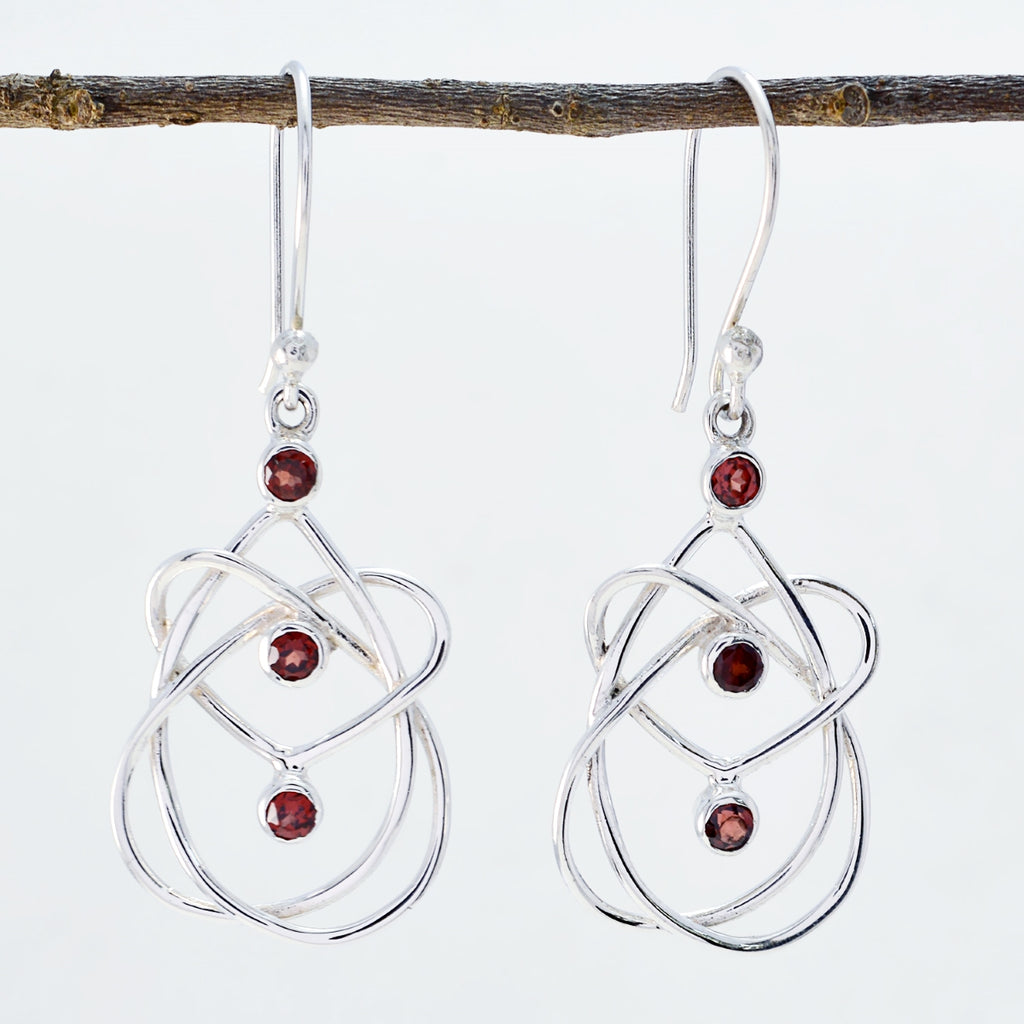 Garnet-Korean-Mathilde-multiple-Dangle-Red-925-Sterling-Silver-Earring
