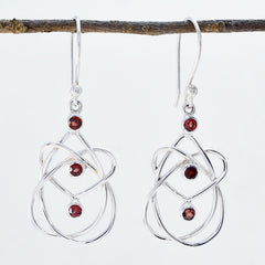 Garnet-Korean-Mathilde-multiple-Dangle-Red-925-Sterling-Silver-Earring