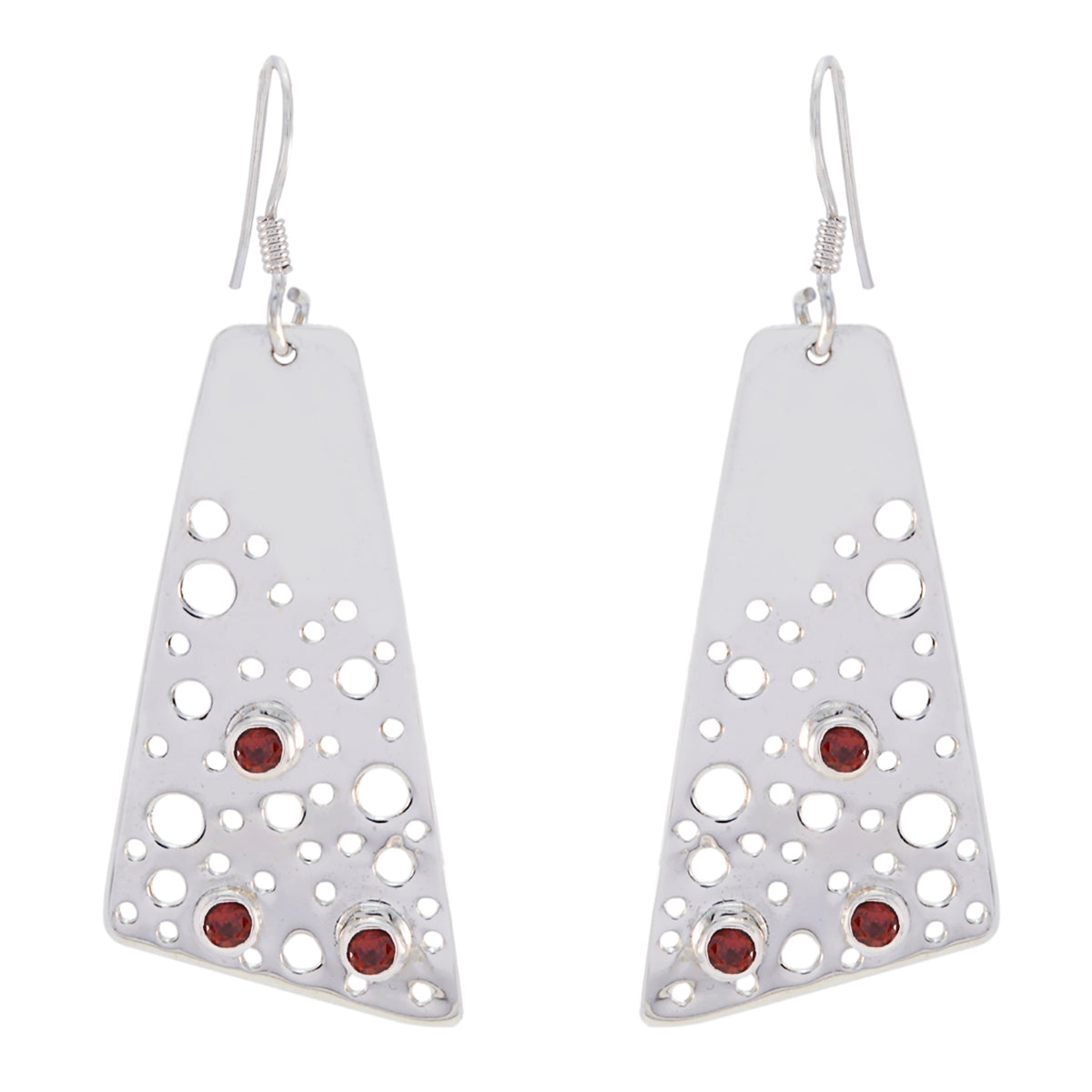 Garnet-African-Xiu-multiple-Dangle-Red-92.5-Silver-Earring Immagine principale del prodotto
