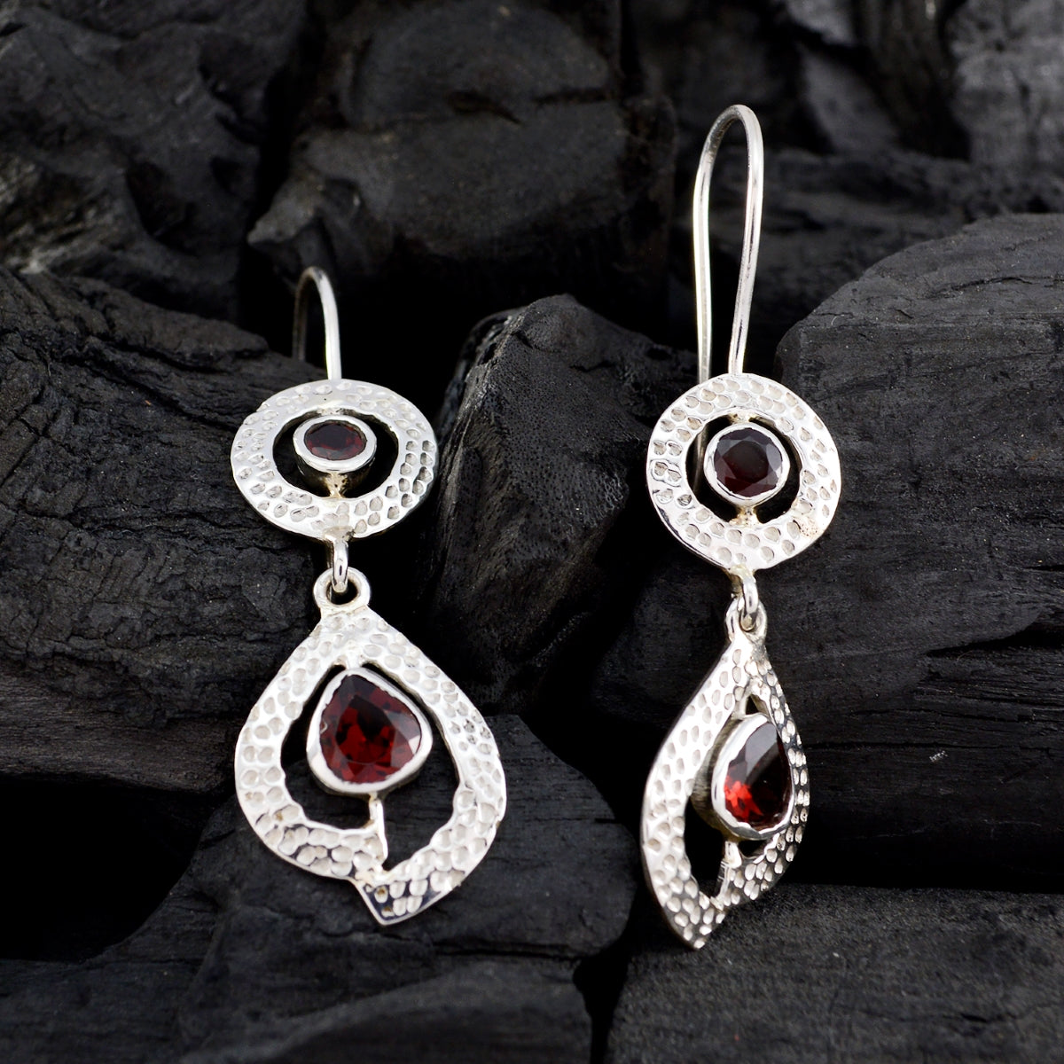 Garnet-Mexican-Nella-multiple-Dangle-Red-Sterling-Silver-Earring