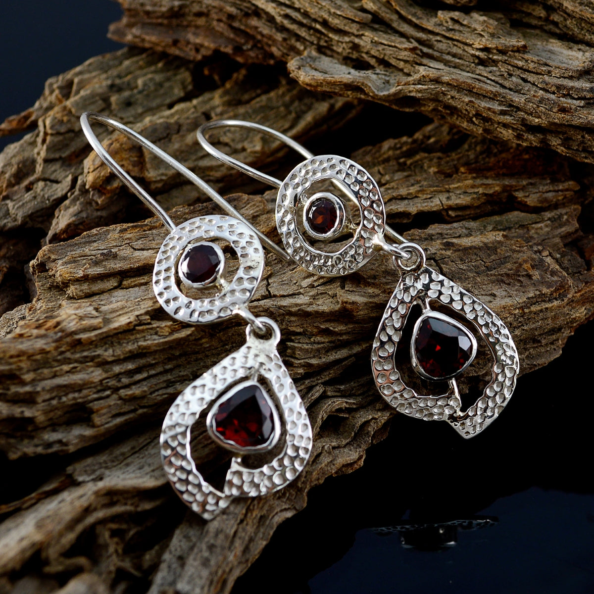 Garnet-Mexican-Nella-multiple-Dangle-Red-Sterling-Silver-Earring