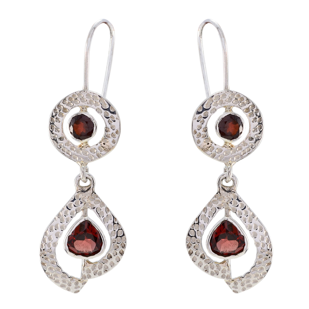 Garnet-Mexican-Nella-multiple-Dangle-Red-Sterling-Silver-Earring