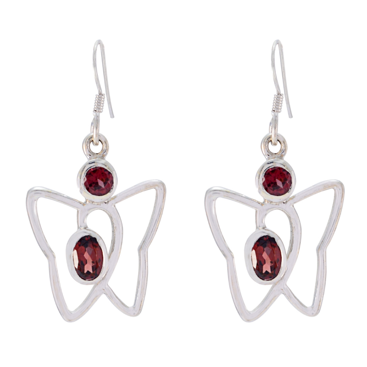 Garnet-Latin-American-Olivia-multiple-Dangle-Red-Silver-Earring Huvudsaklig produktbild