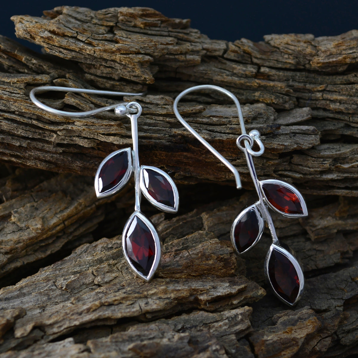 Garnet-Spanish-Gabriela-multiple-Dangle-Red-92.5-Silver-Earring