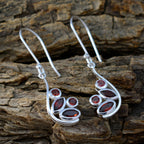 Garnet-Russian-Yan-multiple-Dangle-Red-Silver-Earring
