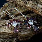 Garnet-Middle-Eastern-Xiu-multiple-Dangle-Red-925-Sterling-Silver-Earring