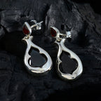 Garnet-American-Emilia-Toi-et-Moi-Stud-Red-Silver-Earring