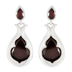 Garnet-American-Emilia-Toi-et-Moi-Stud-Red-Silver-Earring