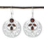 Garnet-Middle-Eastern-Ivy-quarter-Dangle-Red-925-Silver-Earring