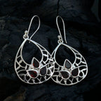 Garnet-African-Layla-Trilogy-Dangle-Red-925-Sterling-Silver-Earring