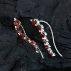 Garnet-Latin-American-Xiu-multiple-EarCuff-Red-Silver-Earring