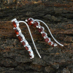 Garnet-Latin-American-Xiu-multiple-EarCuff-Red-Silver-Earring