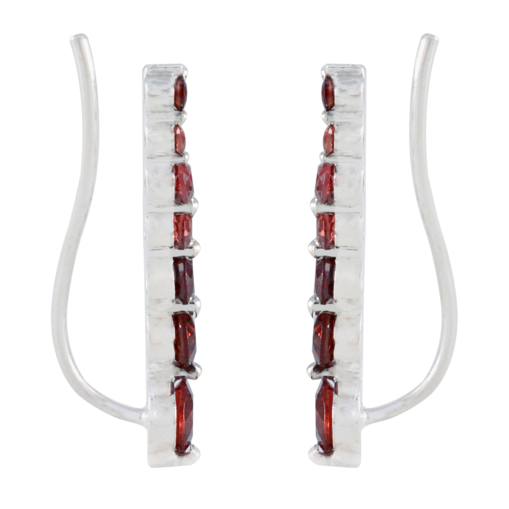 Garnet-Latin-American-Xiu-multiple-EarCuff-Red-Silver-Earring