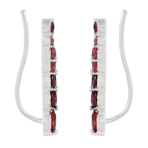 Garnet-Latin-American-Xiu-multiple-EarCuff-Red-Silver-Earring